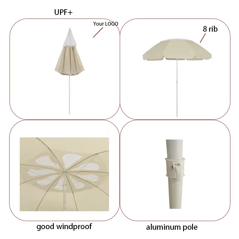 Färglogo anpassningsbart strandparaply